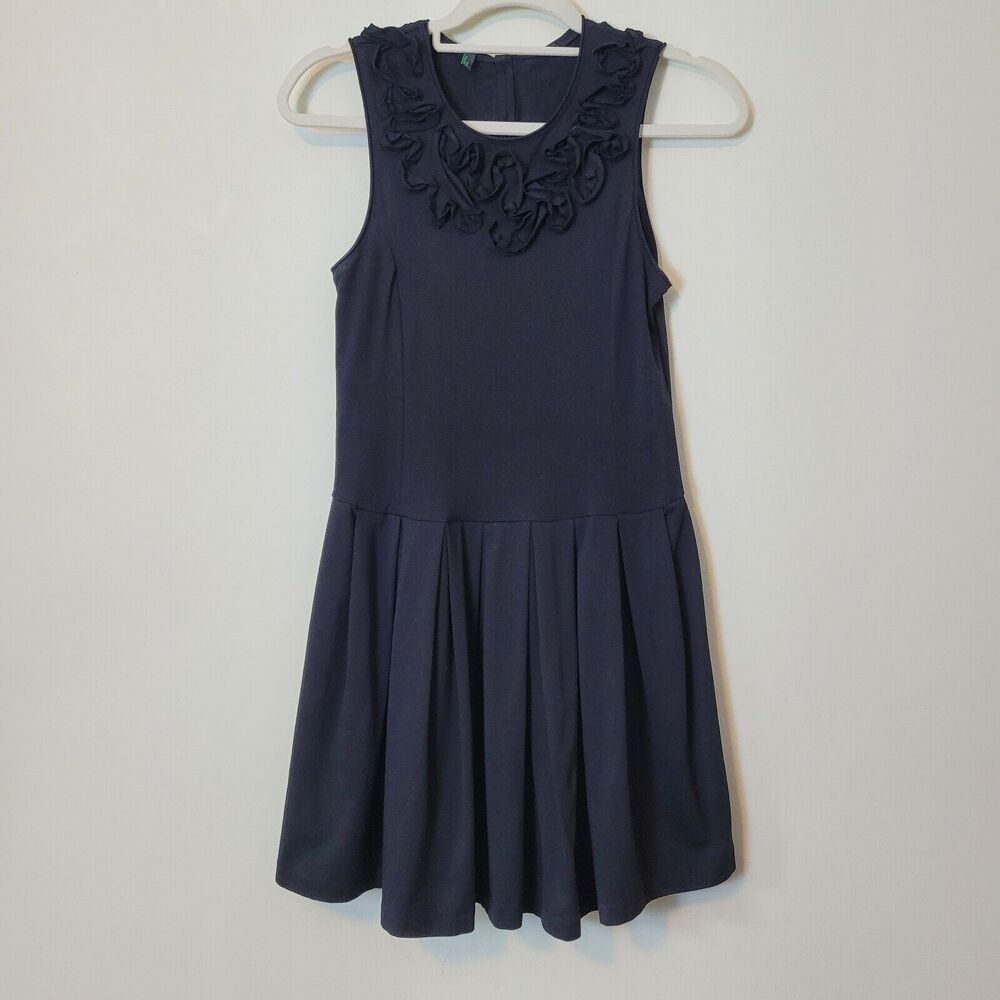 Benetton Class Ruffle Flower Neck Dress Size Medium/Large